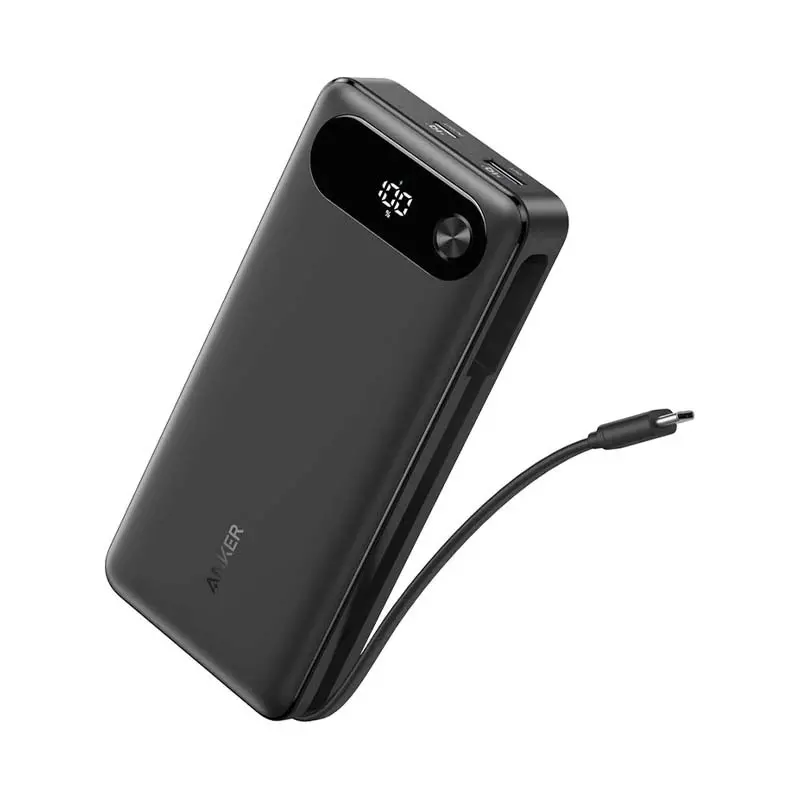 Anker A1383 20000 87W Built-In USB-C Cable Power Bank - Curved